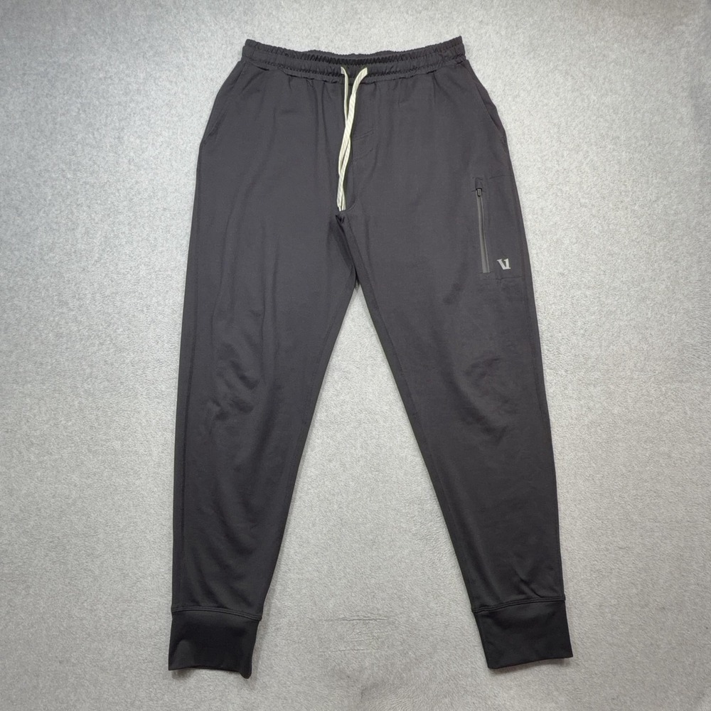 Vuori Sunday Performance Jogger Pants Mens Medium Black Zip Pockets Stretch V416